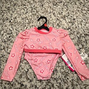 Barbie Pink Floral Logo Swimsuit